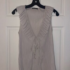 Zara Beige Tie Front Women's Top